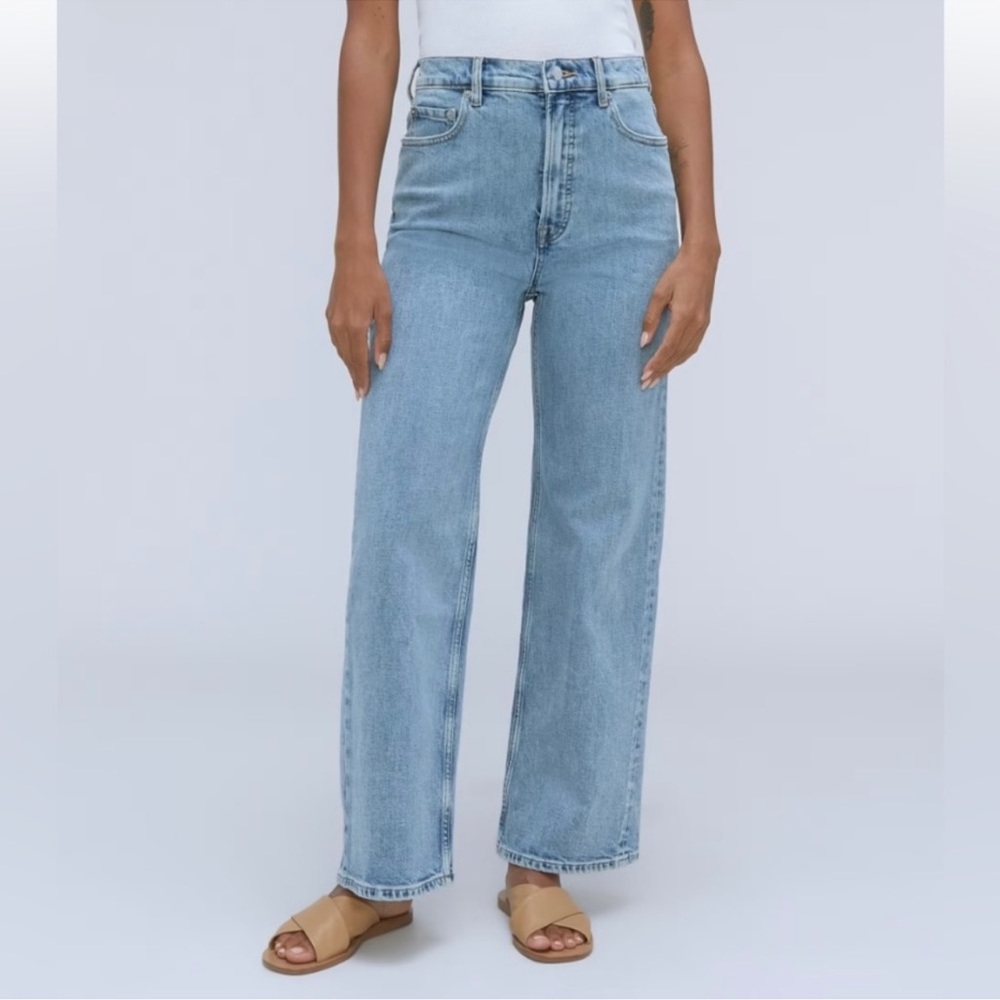 Everlane High Rise Wide Leg Flare Jeans NWT light wash 33R